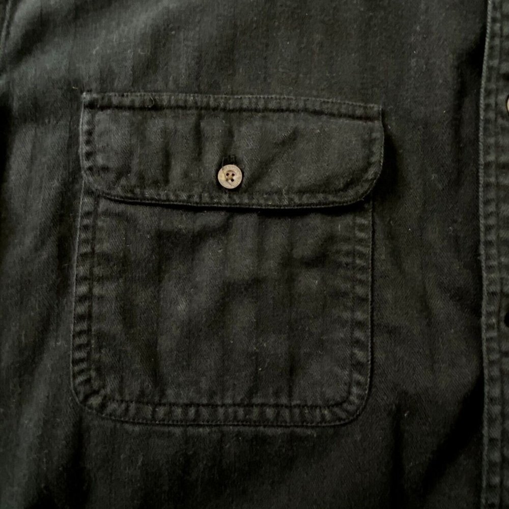 Timberland Weathergear Rugged Fit Shirt Men's Large L/S Button Front Navy Blue - Picture 4 of 11